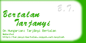 bertalan tarjanyi business card